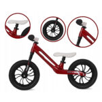 Bicicleta fara pedale Racer cu roti gonflabile rosu /alb Qplay - imagine 3