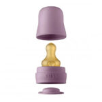 Biberon din sticla anticolici cu tetina din latex 0+ luni, 110 ml Mauve Bibs — изображение 2