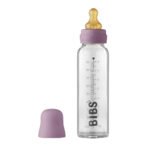 Biberon din sticla anticolici cu tetina din latex 0+ luni, 225 ml Mauve Bibs