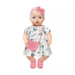 Rochie cu fluturi pentru papusa Baby Annabell 43 cm ZAPF - imagine 3