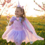 Pelerina curcubeu cu Unicorn si banda pentru cap, Multi, marimea 4-6 Great Pretenders - imagine 4