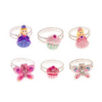 Inele de Cubucake pentru printesa (24 buc.) Princess Cubucake Bfly Rings (24 buc.) Great Pretenders