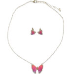 Colier Butterfly Necklace and Studded Earring Set Great Pretenders
