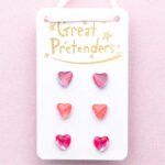 Cercei Holo Heart Std Earrings, 3 Pairs Great Pretenders