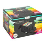 Set 168 piese markere Nassau Fine Art cu doua fete diverse culori si geanta GRAFIX - imagine 5