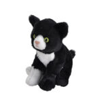 Jucarie de plus Pisica negru alb 13 cm Wild Republic