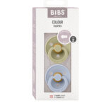 Suzete Colour 6 luni+ 2buc Khaki  and  Dusty Blue Bibs - imagine 2