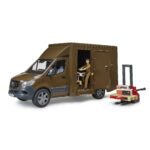 Mercedes Benz Sprinter UPS, cu sofer si accesorii Bruder - imagine 5
