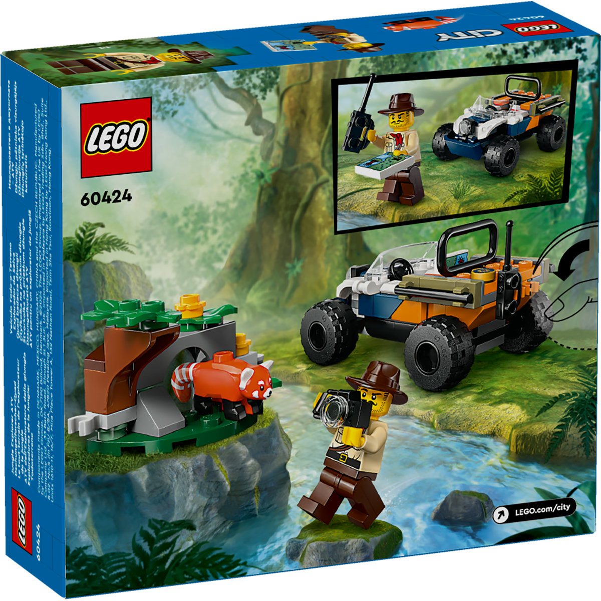 Explorator al junglei pe ATV pe urmele unui panda rosu City LEGO 60424 Toys Toys