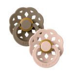 Suzete Boheme 6 luni+ 2buc Oak  and  Blush Bibs