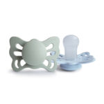 Suzete din silicon anatomical 0-6 luni 2buc Sage  and  Powder Blue Frigg - imagine 2