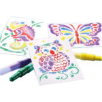 Set creativ de desenat cu sabloane si carioci spray Spray Pens TOTUM - imagine 3