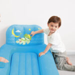 Saltea gonflabila pentru copii cu spatar si iluminare albastru 1.32m*76cm*46cm Bestway - imagine 3