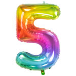 Balon Folie 81cm Curcubeu Cifra 5 Folat