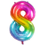 Balon Folie 81cm Curcubeu Cifra 8 Folat