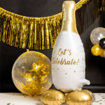 Balon Folie 86cm Sticla de sampanie cu baza Folat - imagine 2