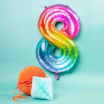 Balon Folie 81cm Curcubeu Cifra 8 Folat — изображение 2