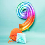Balon Folie 81cm Curcubeu Cifra 9 Folat - imagine 2