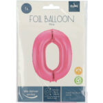 Balon Folie 86cm Matte Roz Cifra 0 Folat - imagine 2