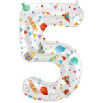 Balon Folie 86cm Joyful Party Cifra 5 Folat