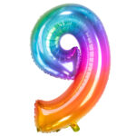 Balon Folie 81cm Curcubeu Cifra 9 Folat