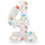 Balon Folie 72cm Joyful Party Cifra 4 cu baza Folat