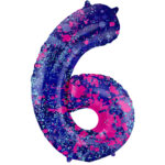 Balon Folie 86cm Paint Splash Cifra 6 Folat