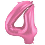 Balon Folie 86cm Matte Roz Cifra 4 Folat