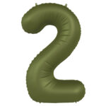 Balon Folie 86cm Cifra 2 Verde Maslin Ultra Mat Folat