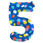 Balon Folie 86cm Colorful Dots Cifra 5 Folat