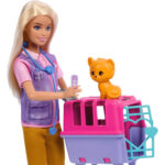 Set de joc Salvarea si Recuperarea -Papusa cu 2 figuri de animale si accesorii Barbie MATTEL - imagine 4