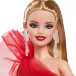 Papusa Barbie Blonda in Rochie Rosu, Signature 2024 MATTEL - imagine 3