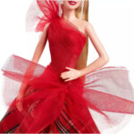 Papusa Barbie Blonda in Rochie Rosu, Signature 2024 MATTEL - imagine 5