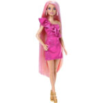 Papusa Barbie Fun and Fancy Hair Cu Par Colorat Extra-Lung si Accesorii MATTEL - imagine 2