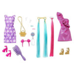 Papusa Barbie Fun and Fancy Hair Cu Par Colorat Extra-Lung si Accesorii MATTEL - imagine 5