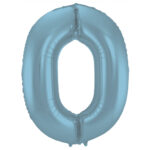 Balon Folie 86cm Matte Pastel Albastru Cifra 0 Folat