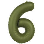 Balon Folie 86cm Cifra 6 Verde Maslin Ultra Mat Folat