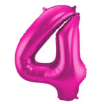 Balon Folie 86cm Magenta Cifra 4 Folat