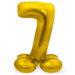 Balon Folie 72cm Auriu Cifra 7 cu baza Folat