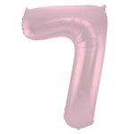 Balon Folie 86cm Matte Pastel Roz Cifra 7 Folat
