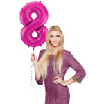 Balon Folie 86cm Magenta Cifra 8 Folat - imagine 2