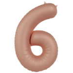 Balon Folie 86cm Cifra 6 Roz Vintage Ultra Mat Folat