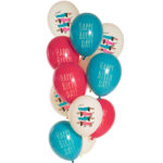 Set 12 Baloane latex Happy Birthday Catelus 33cm Folat