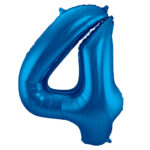 Balon Folie 86cm Cifra 4 Albastru Folat