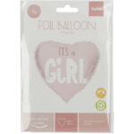 Balon Folie Inima 45 cm Its a Girl Folat - imagine 2