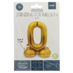 Balon Folie 72cm Auriu Cifra 0 cu baza Folat - imagine 2