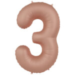 Balon Folie 86cm Cifra 3 Roz Vintage Ultra Mat Folat