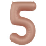 Balon Folie 86cm Cifra 5 Roz Vintage Ultra Mat Folat