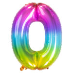 Balon Folie 81cm Curcubeu Cifra 0 Folat