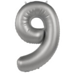 Balon Folie 86cm Cifra 9 Argintiu Folat